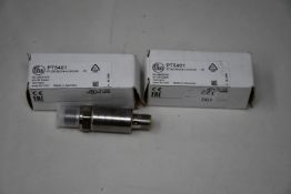 Two boxed IFM Electronic PT5401 pressure sensors.