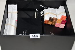 Two Morphe 8S Stellar Impact highlighter palettes and five Morphe Happy Glaze lip gloss various