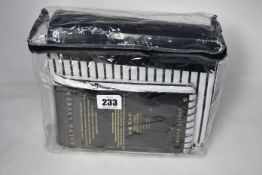 A Ralph Lauren Hyde Park Stripe 400 x 200cm Duvet and Pillow Case Set.