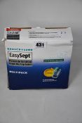 Six boxed Bausch + Lomb EasySept Multipacks for contact lens treatment (Some damage to outer