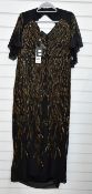 An as new Studio 8 by Phase Eight Hermosa maxi dress in black/gold (UK 24 - RRP £325).