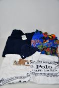 Assorted as new Ralph Lauren clothing; two standard white T-shirts (L - RRP £40 each), two classic