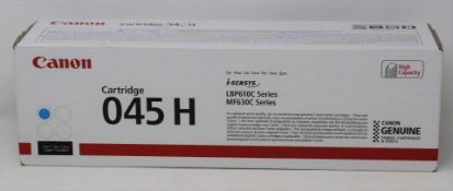 A boxed as new Canon 045H Cyan High Capacity Toner Cartridge (Box sealed).