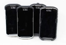 SOLD FOR PARTS: Four pre-owned Zebra TC510K Mobile Handheld Computer Barcodes Scanners (M/N:
