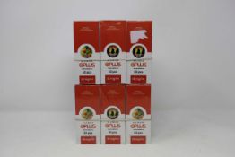 Six boxes of ten (10ml) OPLus E-Liquid in Fruit Mix and American Blend 12mg/ml (Over 18s only).