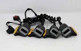 SOLD FOR PARTS: Four pre-owned Zebra RS419 Ring Barcode Scanners (M/N: RS419-HP2000FSR) (All