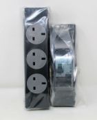 Twenty Electrak 3 Gang Rotatable Socket Modules (IAB503R) and six Electrak Protection Modules with