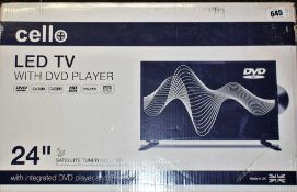COLLECTION ONLY: A boxed as new Cello C2420FS 24” HD LED Digital TV with Built-in DVD Player (Box