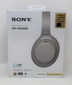 A boxed as new pair of Sony WH-1000XM4 Noise Cancelling Wireless Headphones in Platinum Silver (
