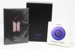 A boxed as new pair of Galaxy Buds+ BTS Edition in B.Purple (SM-R175NZPWEUA) with a boxed as new