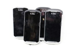 SOLD FOR PARTS: Four pre-owned Zebra TC510K Mobile Handheld Computer Barcodes Scanners (M/N: