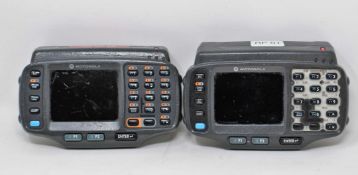SOLD FOR PARTS: Two pre-owned Motorola WT41N0 Wearable Computers (M/N: WT41N0-N2S27ER) (Batteries
