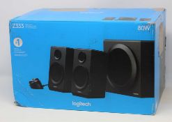 A boxed as new Logitech Z333 2.1 80W Computer Speaker System with Subwoofer (P/N: S-00154) (Box