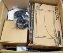 COLLECTION ONLY: A box of assorted as new small electrical items and accessories.