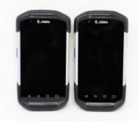 SOLD FOR PARTS: Two pre-owned Zebra TC77 Handheld Mobile Computer (M/N: TC77HL-5ME24BG-A6) (