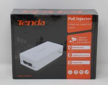 A boxed as new Tenda IEEE802.3at PoE Injector (Model: PoE30G-ATv2.0) (Box sealed).