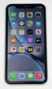 A pre-owned Apple iPhone XR (Global/A2105) 64GB in White (iCloud activation clear, some light