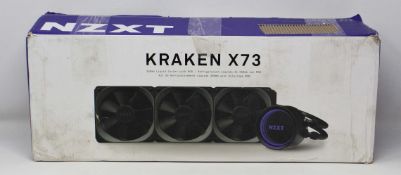 A boxed as new NZXT Kraken X73 360mm AIO Liquid Cooler with RGB (P/N: RL-KRX73-01) (Box opened,