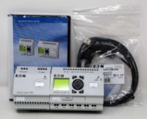 A boxed as new Eaton easy Logic Module Starter Kit (EASY-BOX-721-DC-USB) (Exterior box damaged).