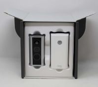 A boxed Ring Door View Cam in Silver (Appears as new. Damaged box).