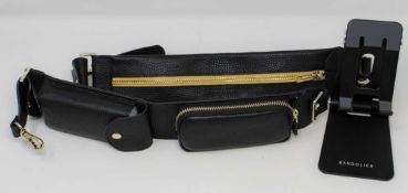 An as new Bandolier Billie Crossbody Utility Strap in Black/Gold (Strap only, phone case not