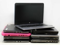 SOLD FOR PARTS, COLLECTION ONLY: Eight pre-owned HP Laptops sold for parts; 2 x HP EliteBook 840 (