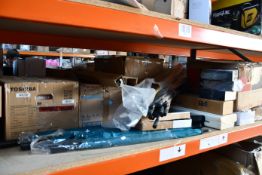 A quantity of miscellaneous items to include a Toshiba microwave oven and Barber Boss hair