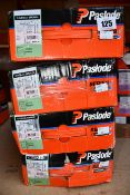 Four Paslode 141076 3.1 x 90mm Round Smooth Shank Nails x 2200 with 2 Fuel Cells (Some damage to