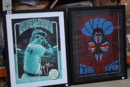 Two limited edition prints from The Long Island Picture Frame & Art Gallery: Elton John - Long