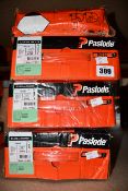 Four Paslode 141233 3.1 x 90mm Round Smooth Shank Nails x 2200 with 2 Fuel Cells (Some damage to