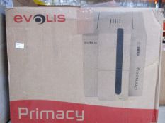 An as new Evolis Primacy Red high performance dual sided printing capable ID card printer.