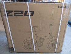 A boxed HIMO Z20 folding electric bike.