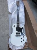 An as new Harley Benton electric guitar in white.