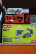 A Black and Decker 18v pendulum jigsaw and one Ryobi one+ 18V Li-Ion cordless planer bare unit (