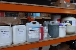 A quantity of hand sanitizer, soaps, hand towels and related items.