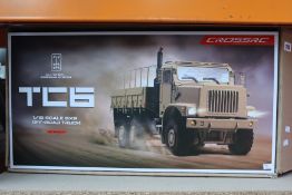 A boxed as new Cross-RC TC6 6X6 all wheel steering system 1/12 scale off road truck kit.