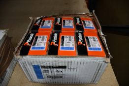Six boxes of Paslode 300272 1.6 x 45mm F16 Angled Brads x 2000 with 2 Fuel Cells.