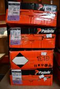 Four Paslode 141234 3.1 x 90mm Round Smooth Shank Nails with 2 Fuel Cells (Some damage to boxes).