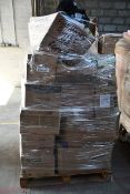 A pallet of miscellaneous face masks, gloves and related PPE items.