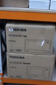 Two Toshiba microwave ovens (M & L series).