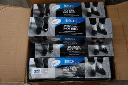A quantity of boxed as new Birch wooden shoe tree sets (Approximately 20 sets).