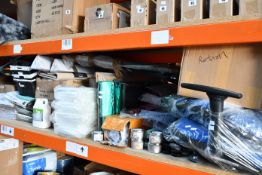 One shelf of miscellaneous household related items to include edging and mattress protectors.