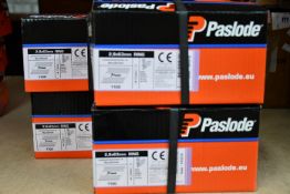 Four Paslode 141079 2.8 x 63mm Round Ring Shank Nails x 1100 with 1 Fuel Cell.