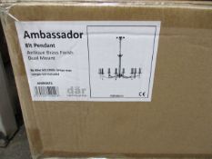 A boxed as new Dar Ambassador eight branch dual mount lighting.