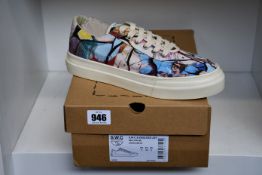 A pair of as new S.W.C & Endless Joy Cracked Earth canvas sneakers (UK 8).
