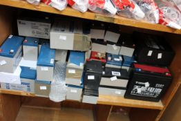 A quantity of miscellaneous batteries to include Power Sonic 12v sealed rechargeable batteries,