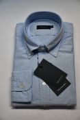 An as new Thom Sweeney casual Oxford button down collar blue shirt (14.5” - RRP £260).