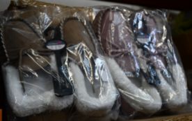 A quantity of ladies as new Slumberzzz moccasins (Assorted sizes/colours - 24 pairs).