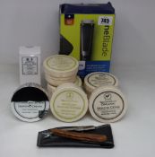A collection of men's shaving items to include one boxed Philips Oneblade Pro in carry case, six