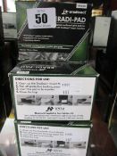 Five boxed Iradisect Eradi-Pad Pre-Baited crawling insect glue pads (100pc per box).